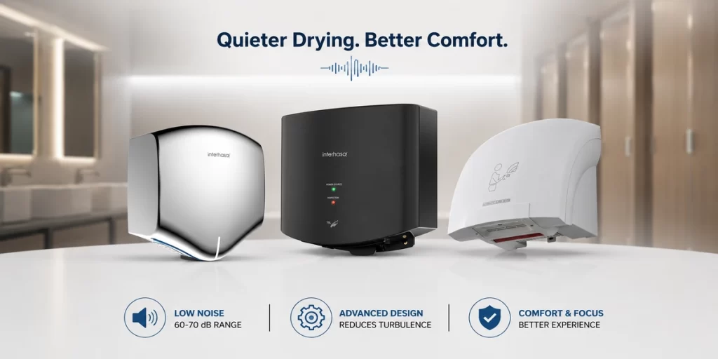 Interhasa low noise series commercial hand dryers restroom product showcase